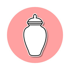 urn of ashes sticker icon. Simple thin line, outline vector of Death icons for ui and ux, website or mobile application