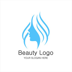 Beauty girl logotype. An elegant logo for beauty, fashion and hairstyle related business. All elements are fully vector