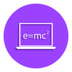 mathematical formula on a laptop badge icon. Simple glyph, flat vector of Education icons for ui and ux, website or mobile application
