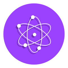 atoms badge icon. Simple glyph, flat vector of Education icons for ui and ux, website or mobile application