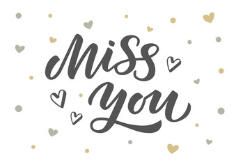 Miss you hand drawn lettering