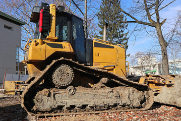 Fototapeta na wymiar Bulldozer at the construction site
