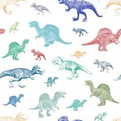 Fotobehang Dinosaurussen seamless pattern with dinosaurs  © Noval