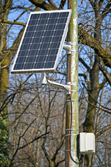 Solar panel on a pole