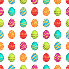 Seamless pattern with colorful Easter eggs