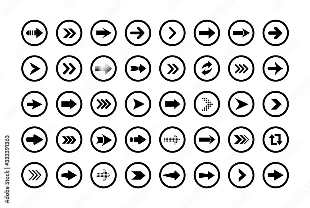 Aufkleber Set of vector arrows in round shape