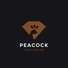 modern awesome peacock logo for any related business