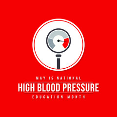 Vector illustration on the theme of National High Blood Pressure education and awareness month of May.