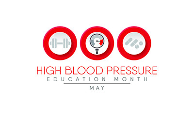 Vector illustration on the theme of National High Blood Pressure education and awareness month of May.