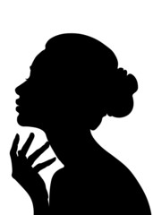 Fototapeta na wymiar woman profile picture, silhouette. pages