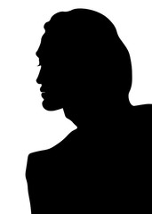 male profile picture, silhouette. Of the page	