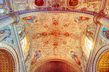 Interior of the Oaxaca cathedral, HDR Image