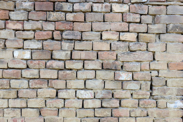 Old Bricks Wall Background With Concrete With Copy Space