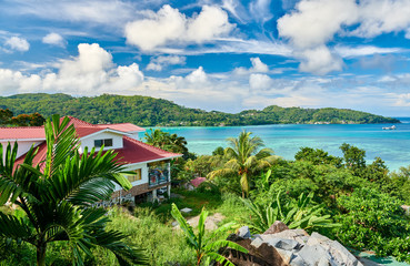 Fototapeta na wymiar Overlook of Seychelles bay, Mahe island