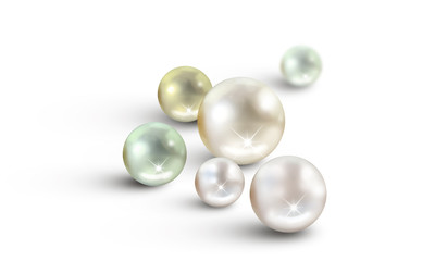 a beautiful group of colour pearls of different sizes