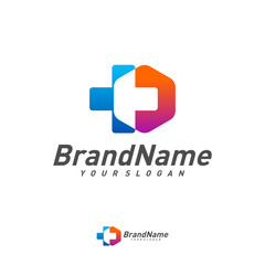 Hexagon Plus Logo Design Template Vector. Creative Health logo concepts. Icon symbol