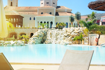 Tropical swimming pool. Spain. Alicante © Guschenkova