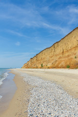 Sea and clay high shore in Odessa region, Ukraine