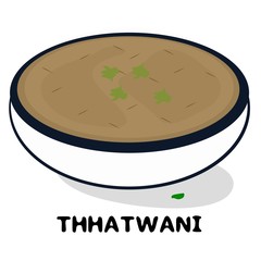 Thhatwani indian Uttarakhand Food Vector