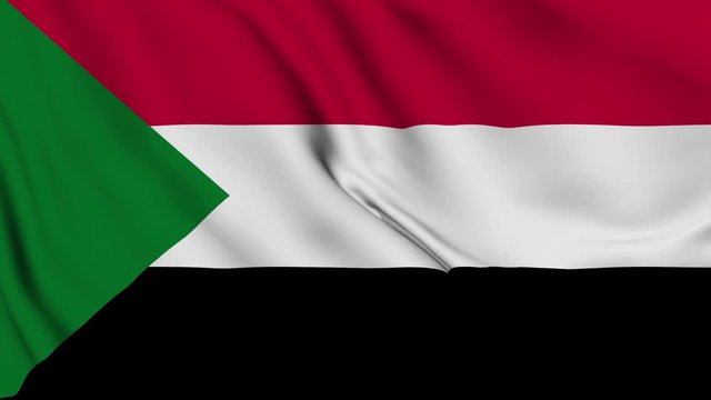 Sudan flag is waving 3D animation. Sudan flag waving in the wind. National flag of Sudan. flag seamless loop animation. high quality 4K resolution