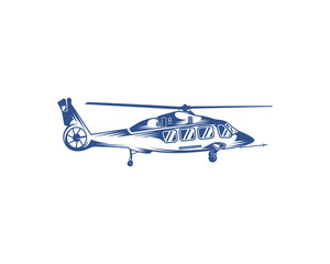 Helicopter logo design vector template. Silhouette of Helicopter design illustration