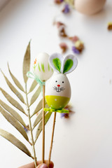 easter bunny with basket of eggs