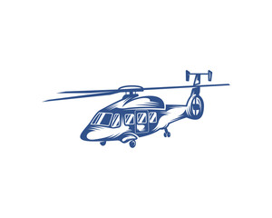 Helicopter logo design vector template. Silhouette of Helicopter design illustration