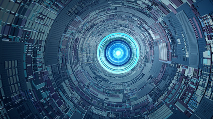 Inside A Spaceship. Futuristic Concept Design