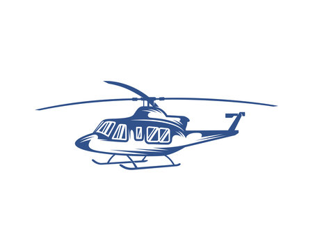 Helicopter logo design vector template. Silhouette of Helicopter design illustration