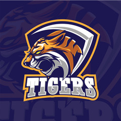 Angry Tiger side vector esports logo