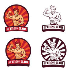 Muscle Guy mascot gym logo