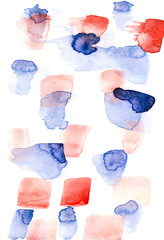 watercolor light colorful background with red and purple petals