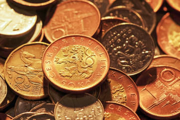 Czech Koruna - coins of czech currency - europe money