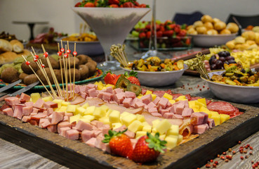 A delicious and fresh gourmet brunch in a meeting to enjoy