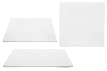 White plate isolated on white background.
