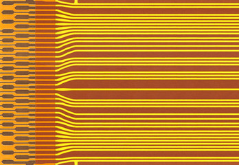 Fototapeta premium Flat electronic cable close up. Abstract background or texture.