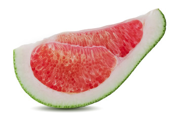 Half full of Pomelo fruit isolated on white background