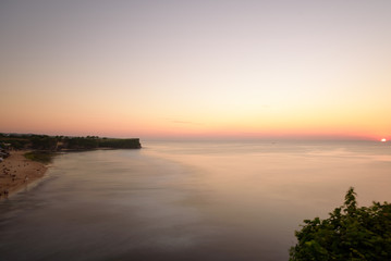 Magical sunset at Balangan beach, Bali in Indonesia.