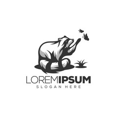 raccoon logo design vector illustration © modal tampang