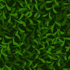 Seamless endless pattern with green leaves. Abstract template. Vector texture for wrapping paper, textiles, Wallpaper, organic food.