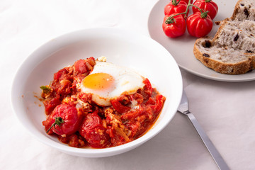 Middle eastern shakshuka breakfast