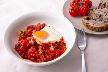 Middle eastern shakshuka breakfast