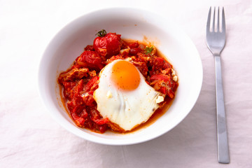Middle eastern shakshuka breakfast