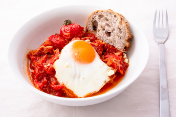 Middle eastern shakshuka breakfast