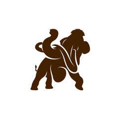 Mammott logo design vector template. Silhouette of Mammott design illustration