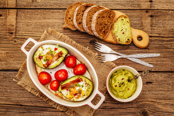 Sunny morning breakfast. Healthy food, ketogenic diet concept