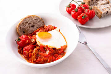 Middle eastern shakshuka breakfast