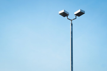 street light on blue sky