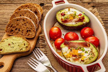 Sunny morning breakfast. Healthy food, ketogenic diet concept