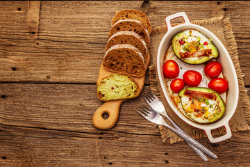 Sunny morning breakfast. Healthy food, ketogenic diet concept